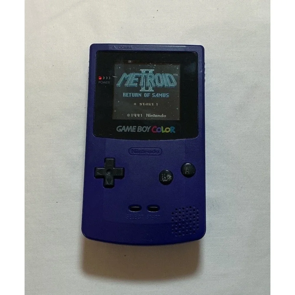 Nintendo Game Boy Color Purple Grape Handheld Console CGB-001 W/Metroid 2
